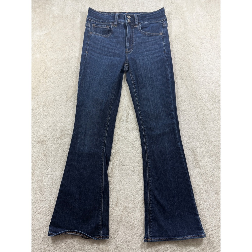 American Eagle Womens Hi-Rise Artist Flare Super Stretch Jeans 2XS Meas: 26x27